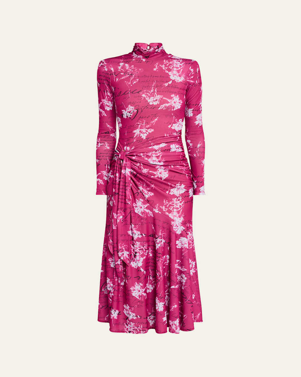 Johnson Warm Carnation Tie-Waist Midi Dress